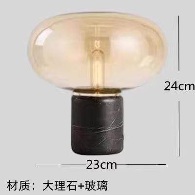 高档装饰轻奢头现代创意大石理玻璃书房台灯简约床灯卧室设计师创