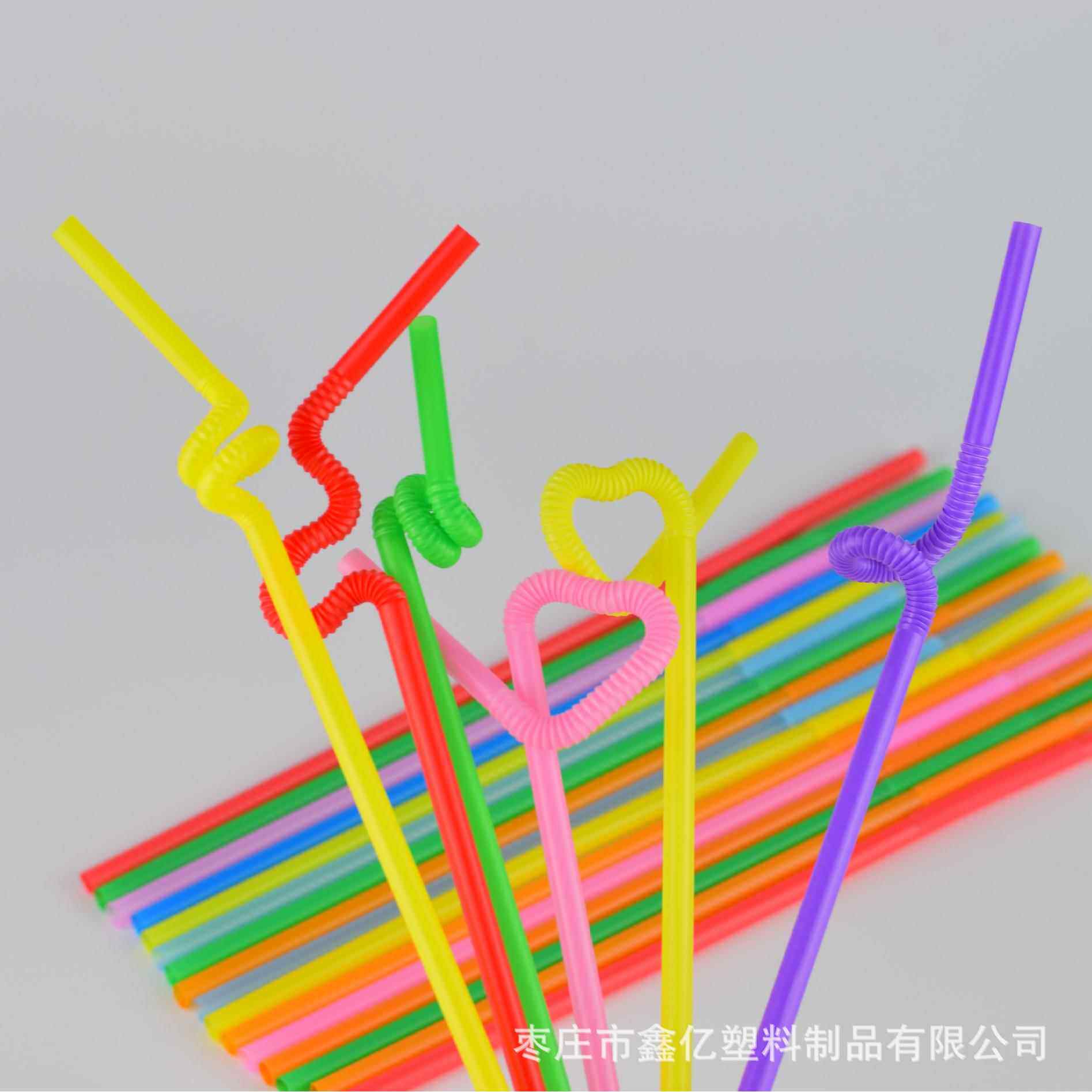 一次性彩色艺术吸管DIY百变造型吸管 100支一包厂家塑料吸管