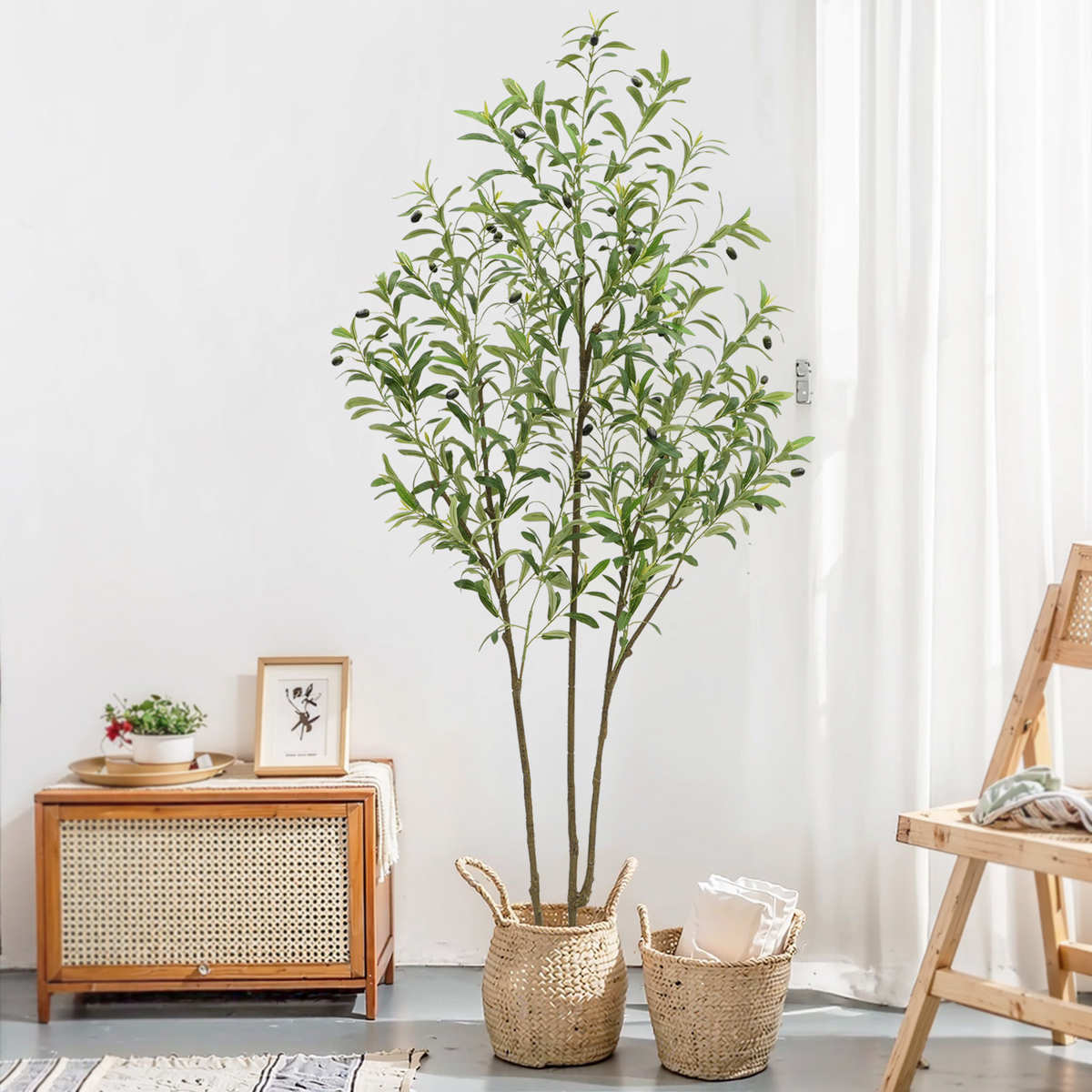 大型仿真橄榄树室内假树摆件客厅装饰盆栽仿生绿植橱窗植物