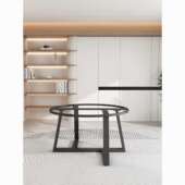 碳素钢理铁艺圆形大石木几餐桌小边茶几洽谈桌会板议桌桌无品牌