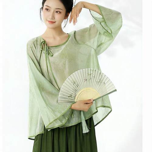 夏辉同款立春舞蹈服装新中式纱衣表演服古典舞蹈服练功服飘逸显瘦