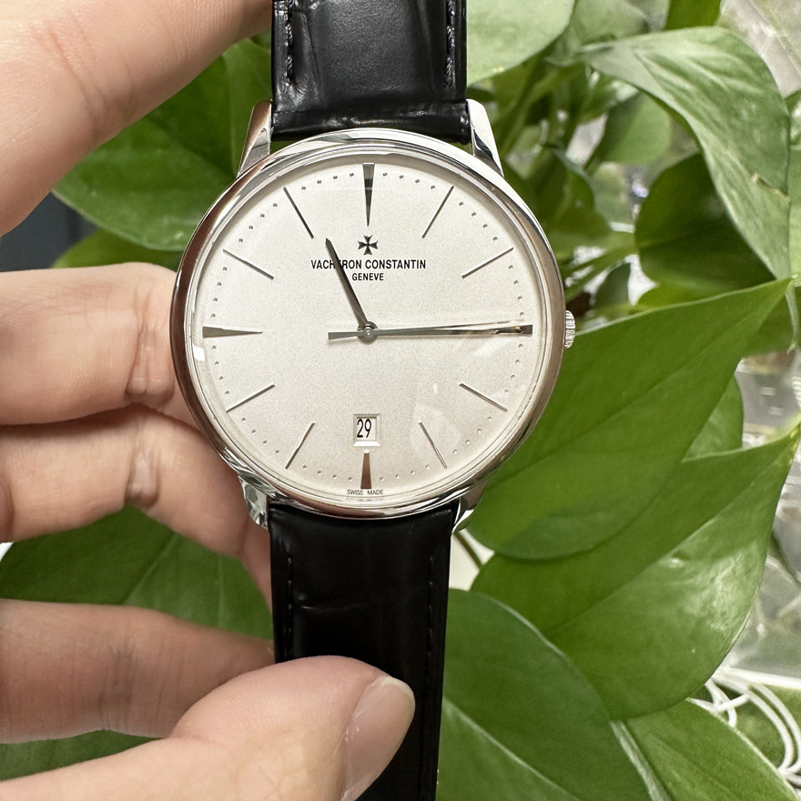 公价26.5万98新江诗丹顿男士手表传承18K白金腕表85180/000G-9230