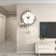 现代奶油风钟表客厅感简约创意挂钟高颜值餐厅家用装 饰时钟挂墙
