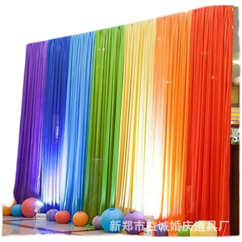 六一儿童节舞台彩虹背景墙幼儿园开学活动布置房间装饰纱幔主幕布