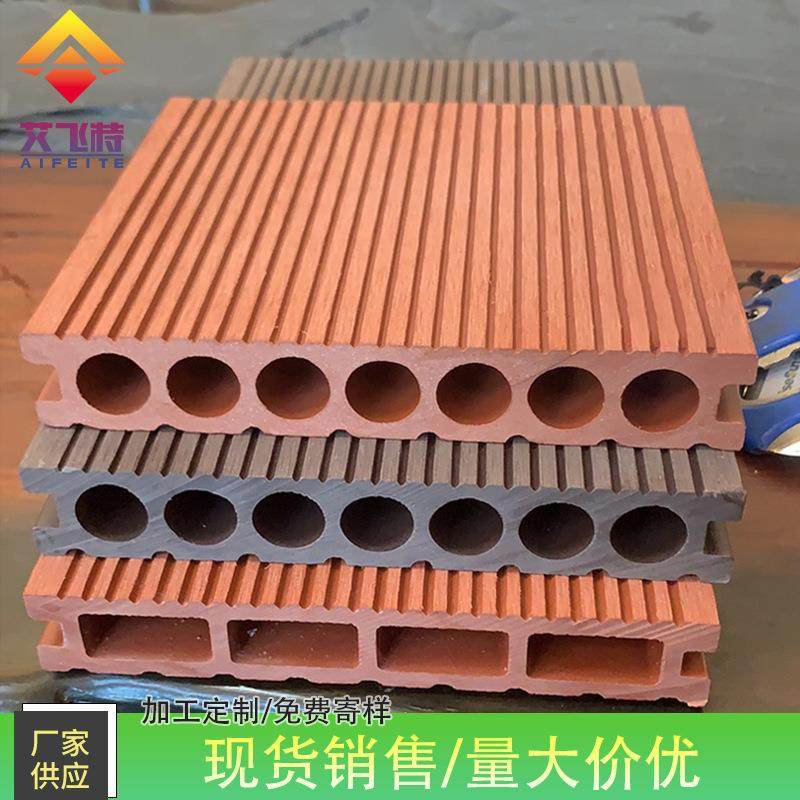 室外圆孔塑木地板户外阳台木塑地板园林工程生态木地板防潮地板