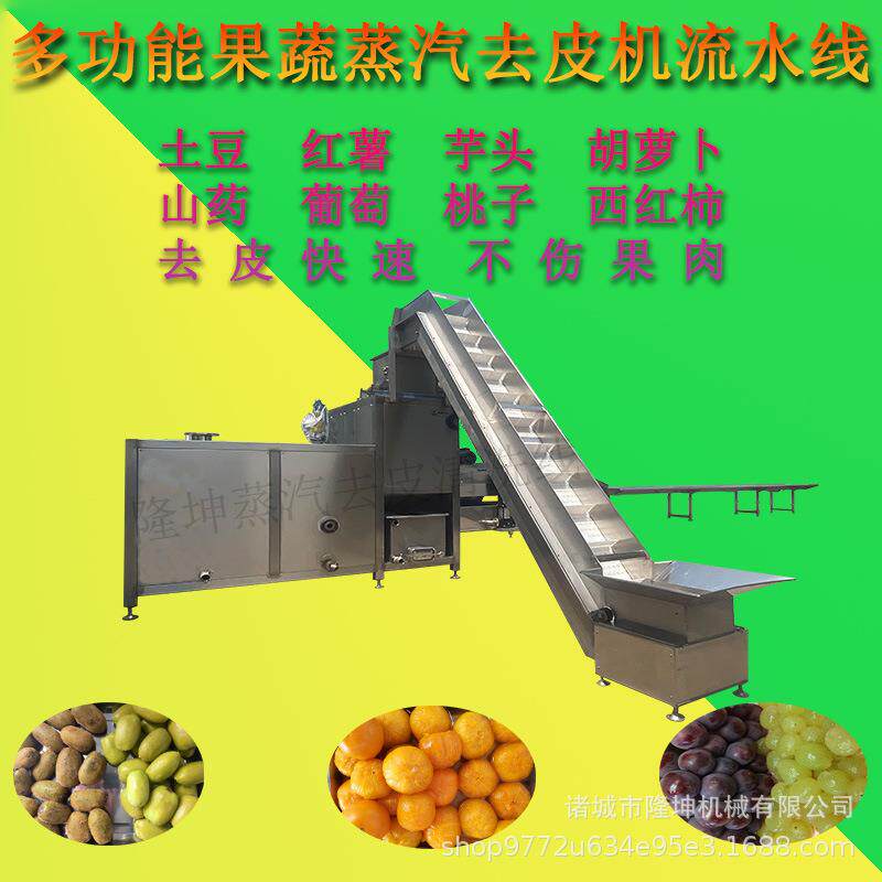 新款葡萄桃子全自动去皮机 土豆红薯蒸汽脱皮机 胡萝卜芋头削皮机