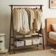 实木衣帽架落地家用卧室多功能挂衣架房间立式 简易收纳榉木晾衣架