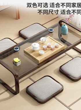 飘窗桌子日楠式榻榻米桌窗台小茶几竹炕桌PYV矮桌实木卧室坐小地