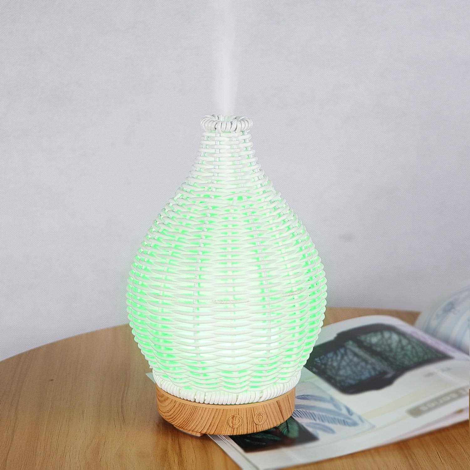 新款直销家用镂空藤条加湿器迷你超声波雾化器100ML香薰机香氛静