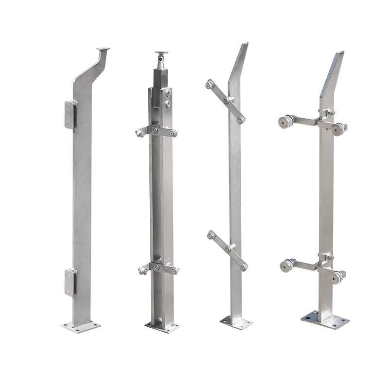 304不锈钢立柱加工商场栏杆扶手工程立柱室内外玻璃立柱栏杆批发