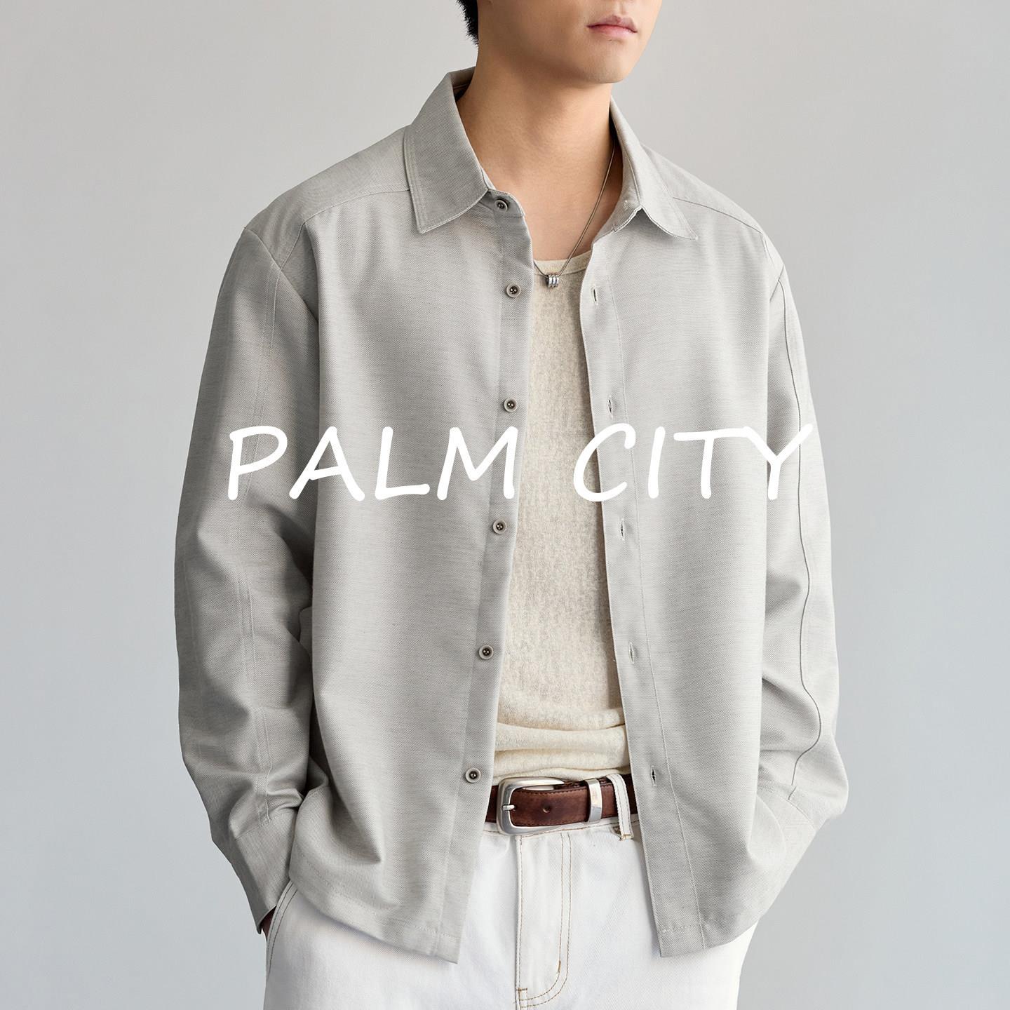 【PALM】高端肌理感商务风衬衫男士春季2026宽松百搭抗皱垂感衬衣