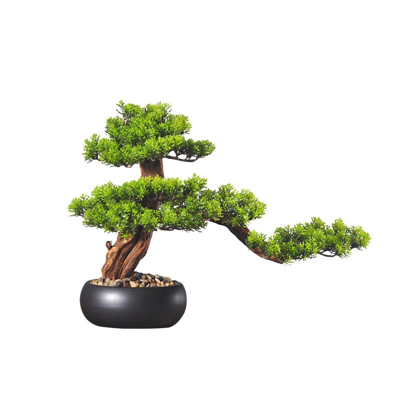 新中式仿真迎客松盆景大摆件客厅玄关电视柜摆设花架茶几桌面装饰