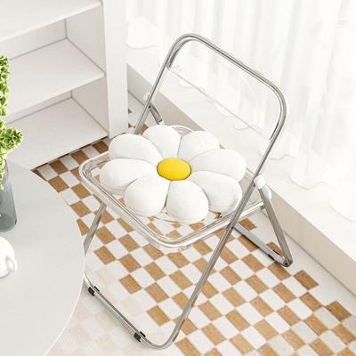 折叠椅明亚克SZE力服装店水拍照子椅餐椅晶透靠背凳子简约化妆凳