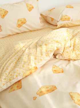 高档奶酪阳创光 原人ch床eese芝士全棉三四件套床单被套笠单双奶