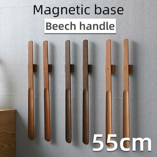 55CM wooden long handle Magnetic shoehorn long shoe spoon Ho