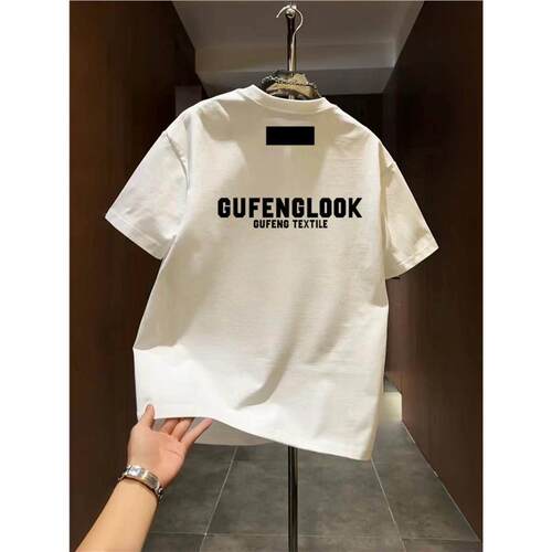 MAROLIO美式纯棉印花短袖T恤男士夏季新款休闲痞帅百搭圆领上衣