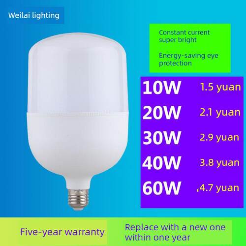 Led节能灯泡E27螺杆式家用灯泡20W40W100W大功率超亮工厂照明