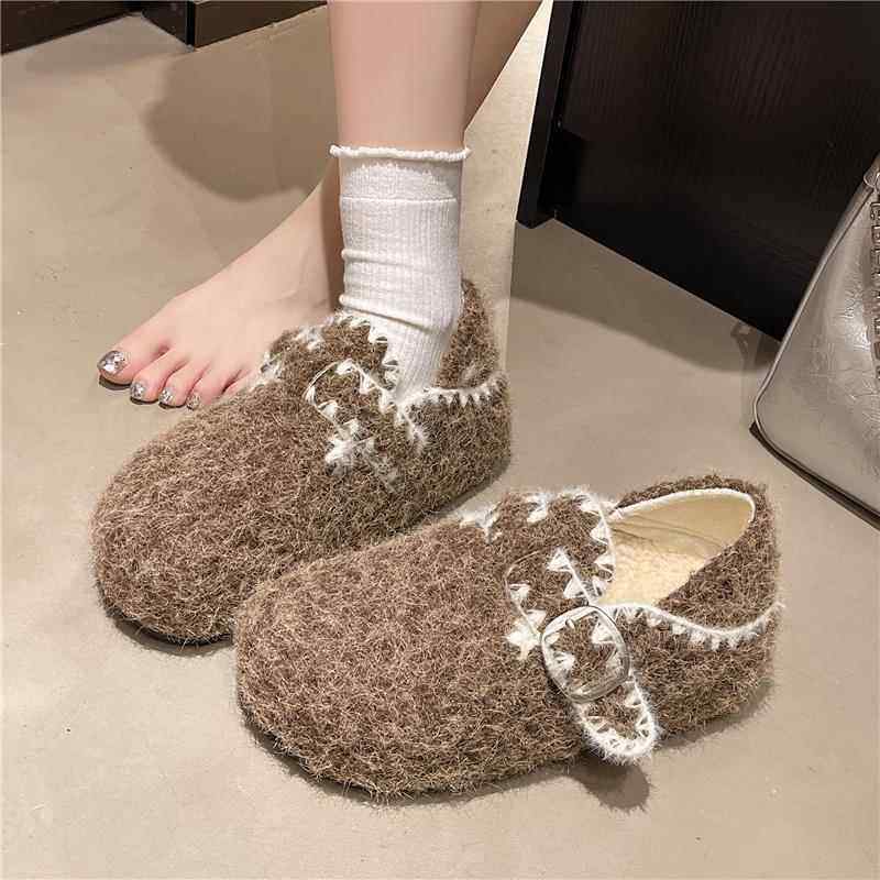 春秋厚底内增高加绒呢子毛毛鞋女2026新款配裙子勃肯鞋豆豆0113z,女鞋,勃肯鞋/软木鞋,淘宝优惠券,粉丝福利购,淘宝优惠卷