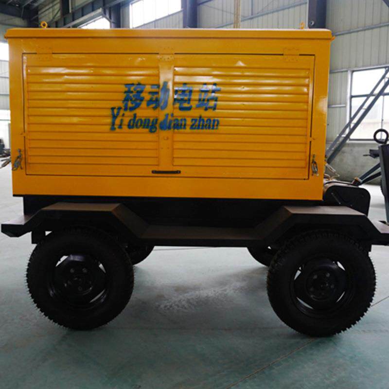厂家直销75-120KW防雨罩式移动拖车应急救援用侧开门方便