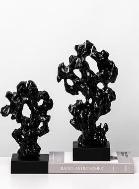 新式树脂太湖摆件软装样板间客厅茶几电视LSZ0251柜仿头石石家居