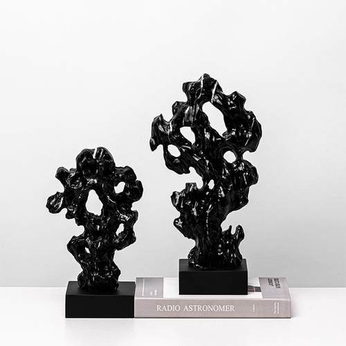 新式树脂太湖摆件软装样板间客厅茶几电视LSZ0251柜仿头石石家居