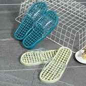 女 水晶镂空防滑洗澡漏水塑料按摩家用居家情侣凉拖鞋 夏季 浴室拖鞋