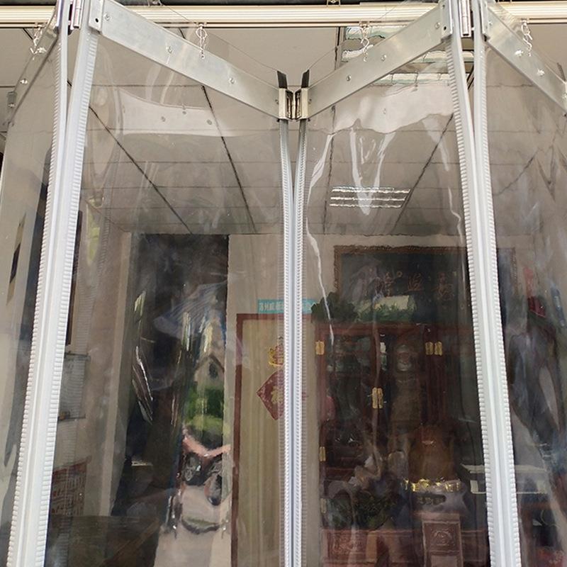 厂-家直供移动折叠门PVC软门帘收缩滑动推拉折叠透明塑料软帘