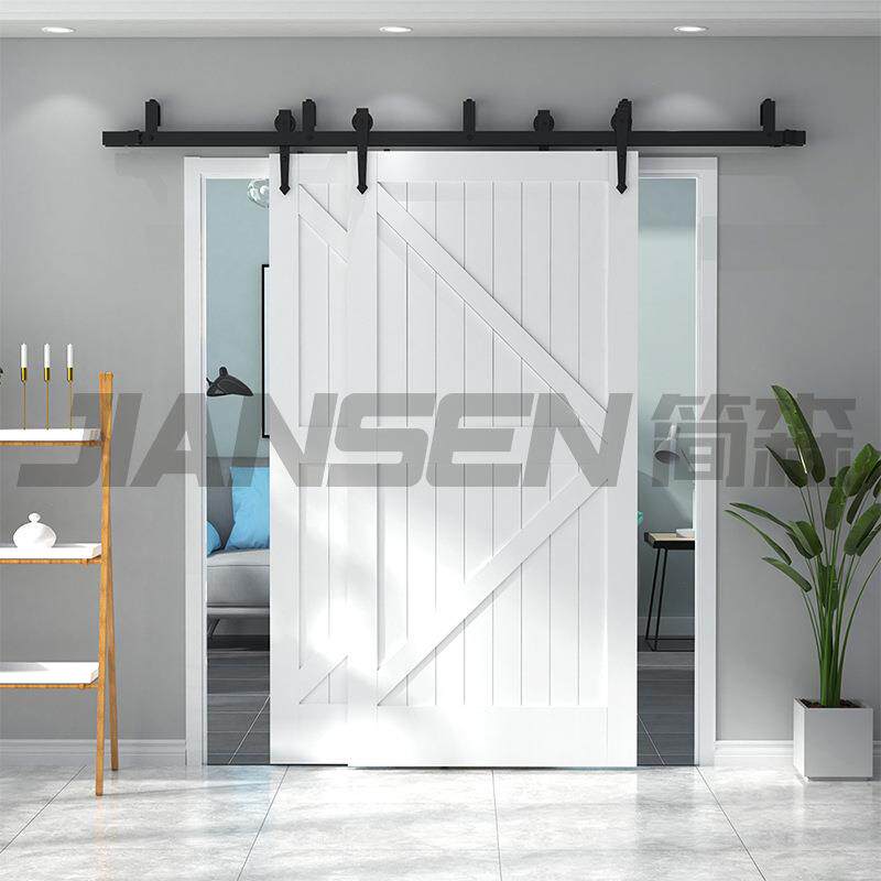 美式谷仓门吊轨箭型双轨双门bypass重叠门折叠门轨道全套五金配件