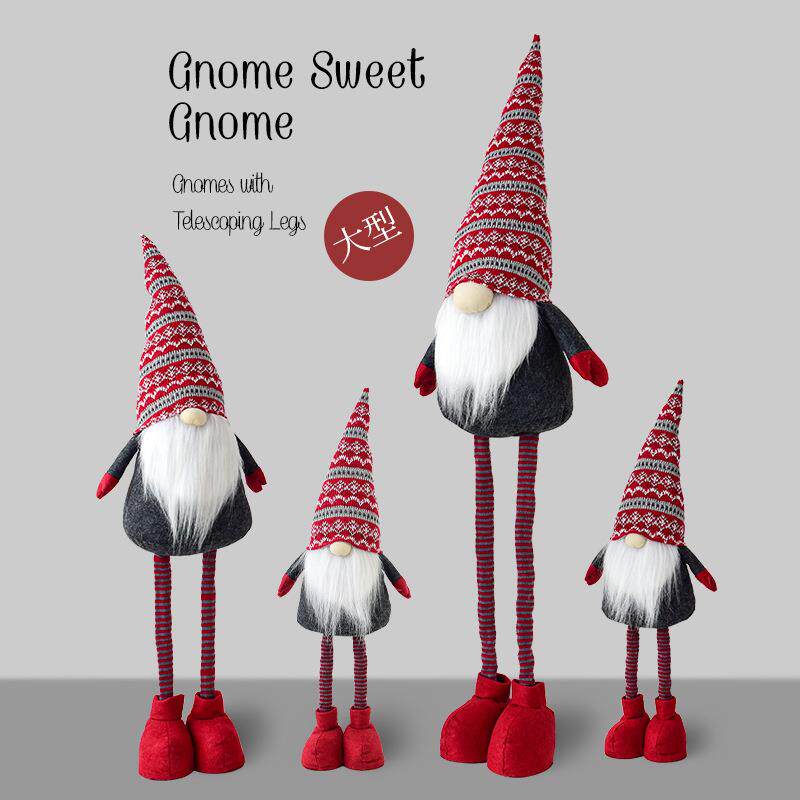 NUCHI跨境新品圣诞大型伸缩精灵圣诞老人公仔玩偶摆件圣诞装饰品