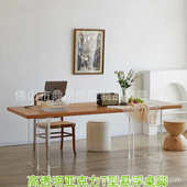 亚克力透明桌脚T型茶几桌腿一字型悬浮桌腿有机玻璃岩石板桌脚