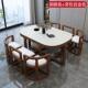 大理石餐桌椅组合现代风方圆形实木餐桌小户型大户型家用隐形饭桌