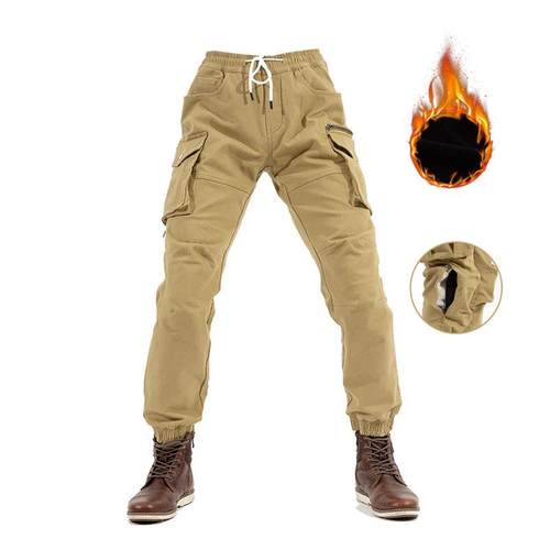 高档机车骑裤春夏秋冬士加绒防行风机车工装裤防摔赛车裤四束脚骑