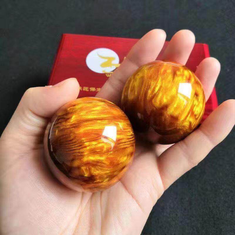 金丝海柳健身球老年人按摩练手球手把件手里把玩球