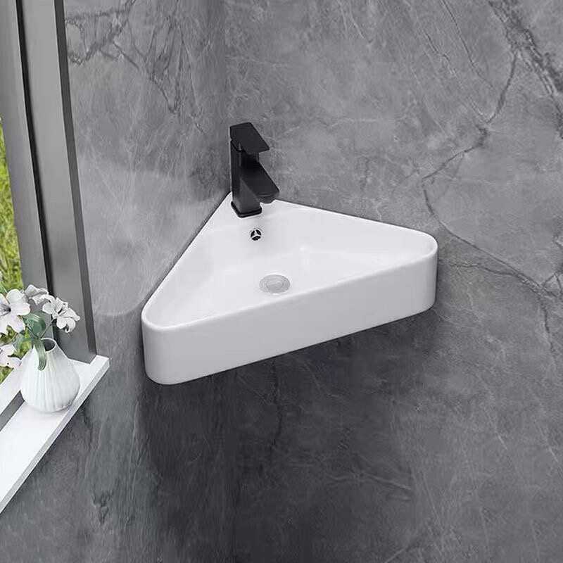 三角盆转角洗手盆直角洗手盆迷你挂墙洗脸盆角落台盆三角形陶瓷盆,家装主材,挂墙式洗脸盆,淘宝优惠券,粉丝福利购,淘宝优惠卷
