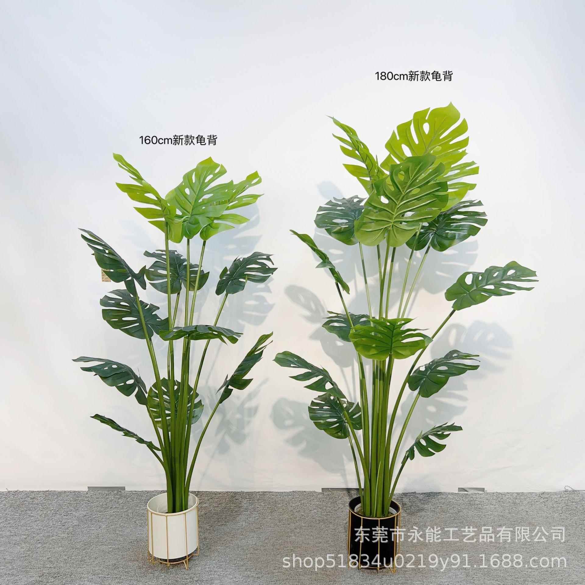 仿真龟背PU杆真背叶盆栽仿真植物盆景龟龟背仿仿竹真龟背绿植YN-9