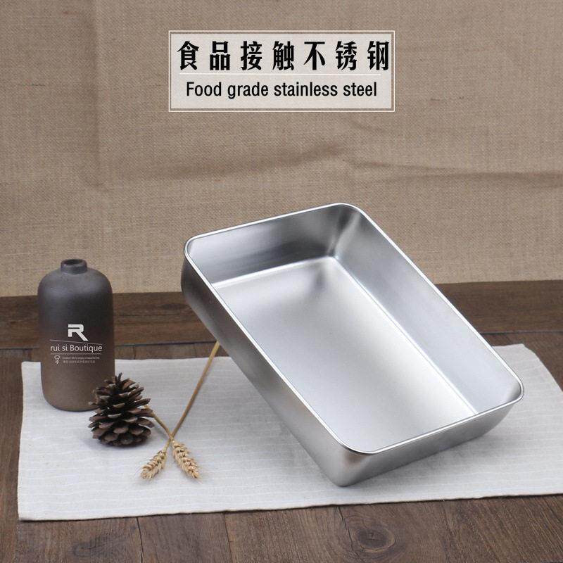 加厚不锈钢长方盘摆摊专用盘子冰粉蒸糕烘焙烤盘凉菜熟食菜盘商用图片
