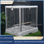 304不锈钢横丝鸟笼加小太阳黑凤凰鸟笼牡丹虎皮金太阳鹦鹉鸟笼