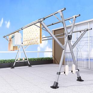 叠晾衣架落地家式 可856折 用阳伸台卧室伸缩杆晒被子挂衣架折缩式