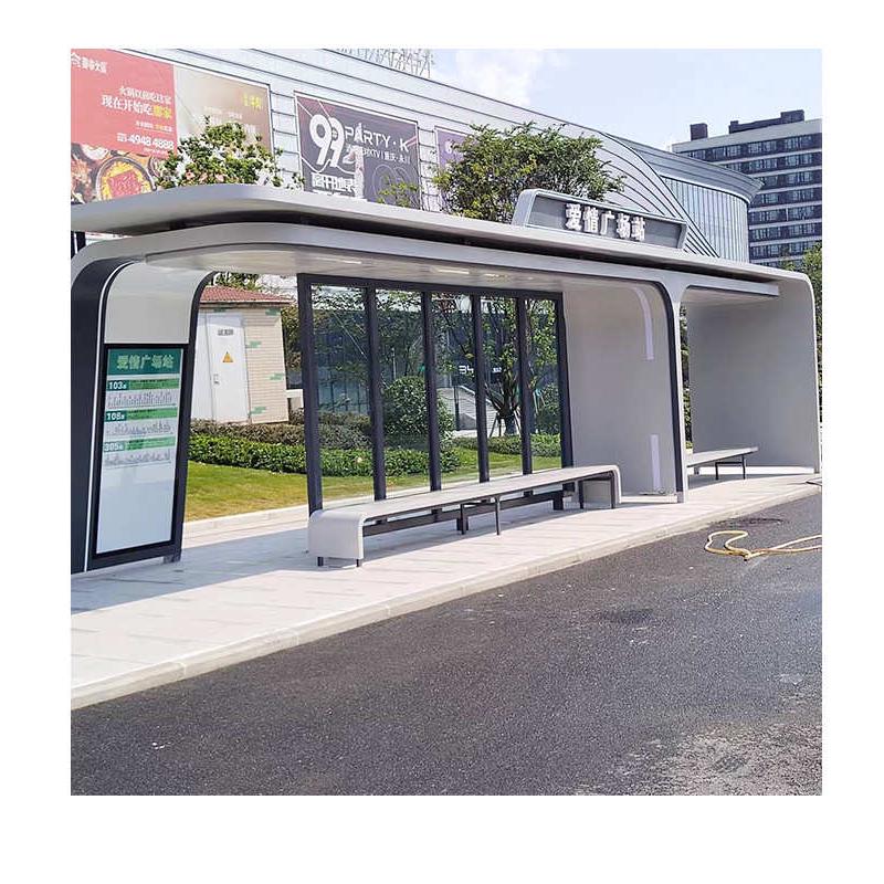 重庆候车亭公交站太阳能智能公交站台牌停靠站广告灯箱宣传栏厂家