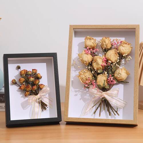 中空立体相框6寸相框木质画框手工DIY干花相框A4挂墙相框摆台