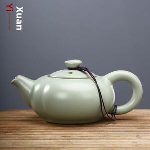 逸轩辕手工汝窑开片茶壶汝瓷可养小单壶冰裂西施壶陶瓷功夫茶具