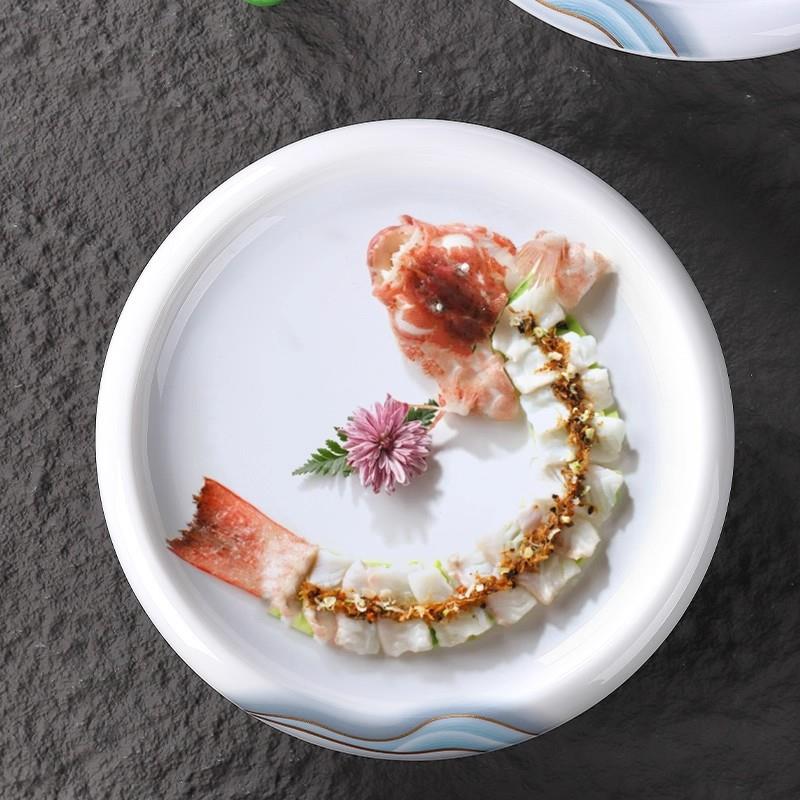 密高菜脚KIW圆盘创意酒店餐厅私房菜特胺色餐具意菜境盘凉盘塑料