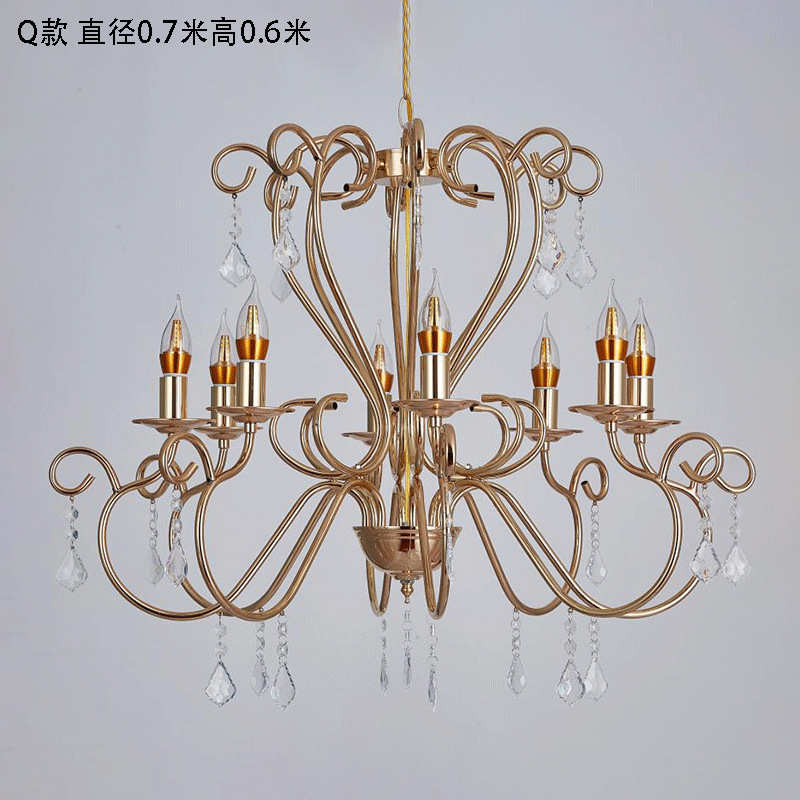 铁电镀水晶吊顶灯光 婚礼吊灯复布置 古铜吊灯色灯欧式 灯艺 客厅