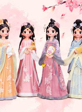 创意旅游纪念礼品古风汉服少女格格树脂摆件女孩生日礼物家居饰品
