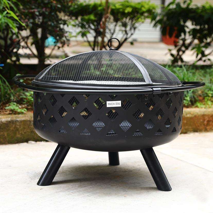 加厚加粗便携户外圆形烧烤炉木炭烧烤BBQ烧烤架