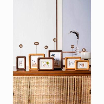 迷你实木拍立得3寸mini相框摆台洗照片做成小摆件diy打印画框装裱