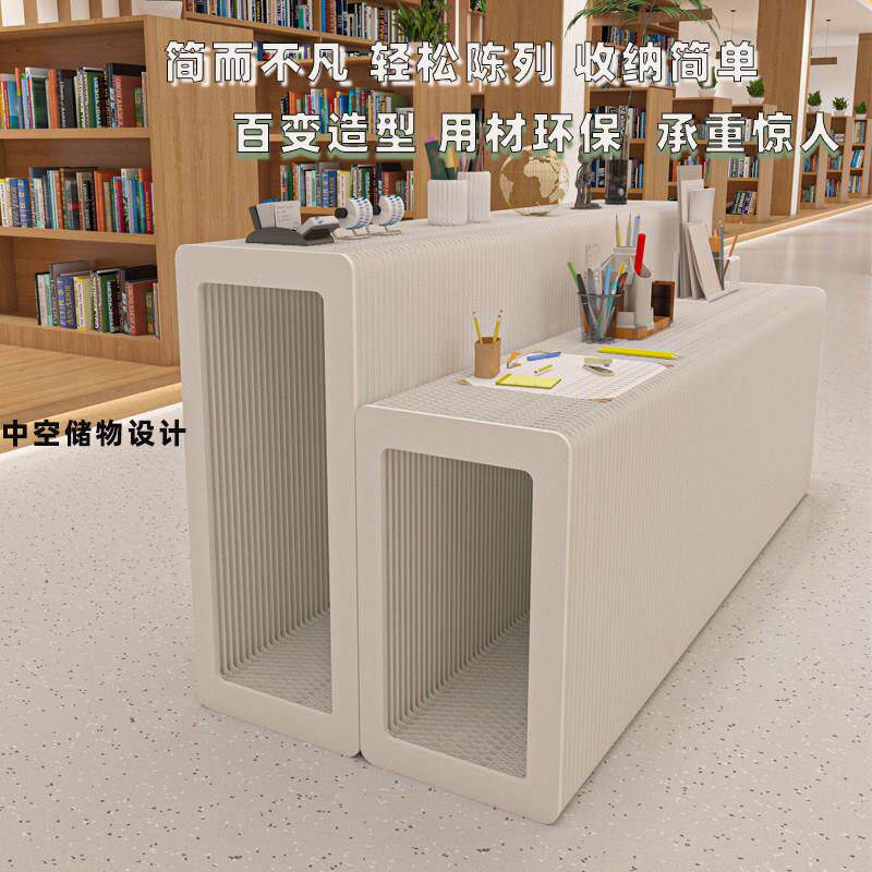 可折叠移动中岛长条展示台 展会移动置物平台 服装店商品陈列架客