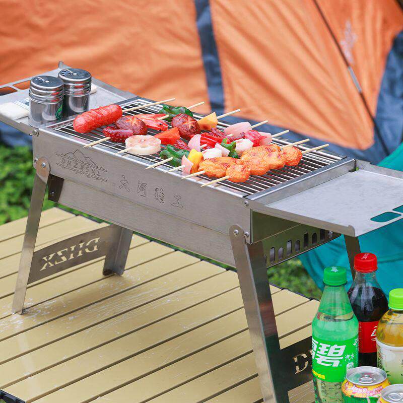 不锈钢烧烤炉子折叠加厚304新款耐用大号全套家庭户外碳烤野外