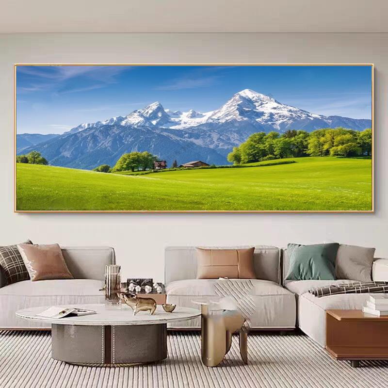 有山无水靠山图客厅沙发背景墙装饰画青山图风景挂画办公室风水画