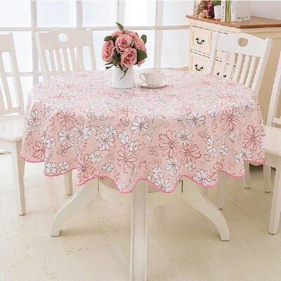 Pastoral Style Floral Pattern PVC Round Table Cloth